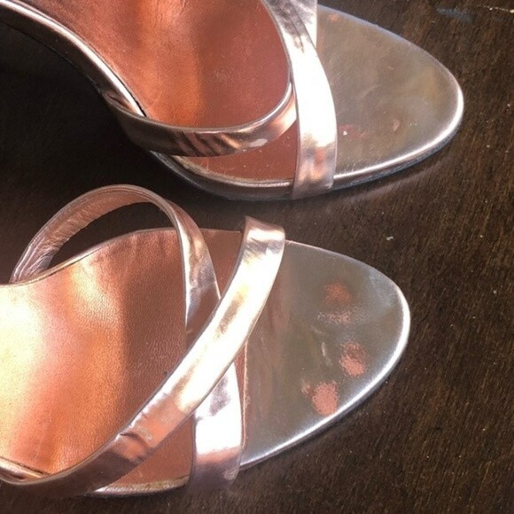 MIU MIU Rose Gold Metallic Leather Sandals EUR 39 - Picture 3 of 12